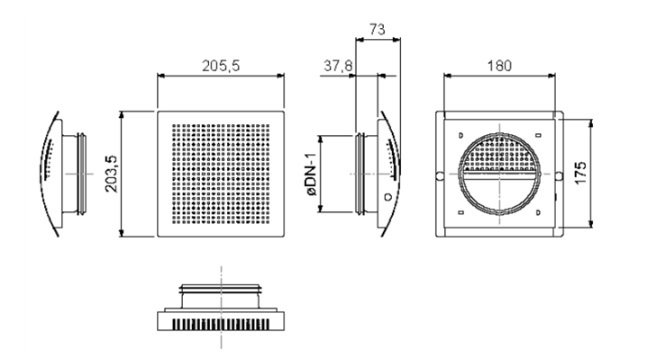 Приточный диффузор SystemAir BOR-S-100-SW для настенного и потолочного монтажа d 100мм